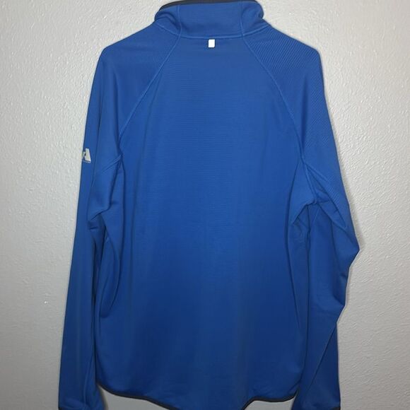 Eddie Bauer Royal Blue Waffle Print 1/2 Zip Pullover Size Large - Picture 10 of 10